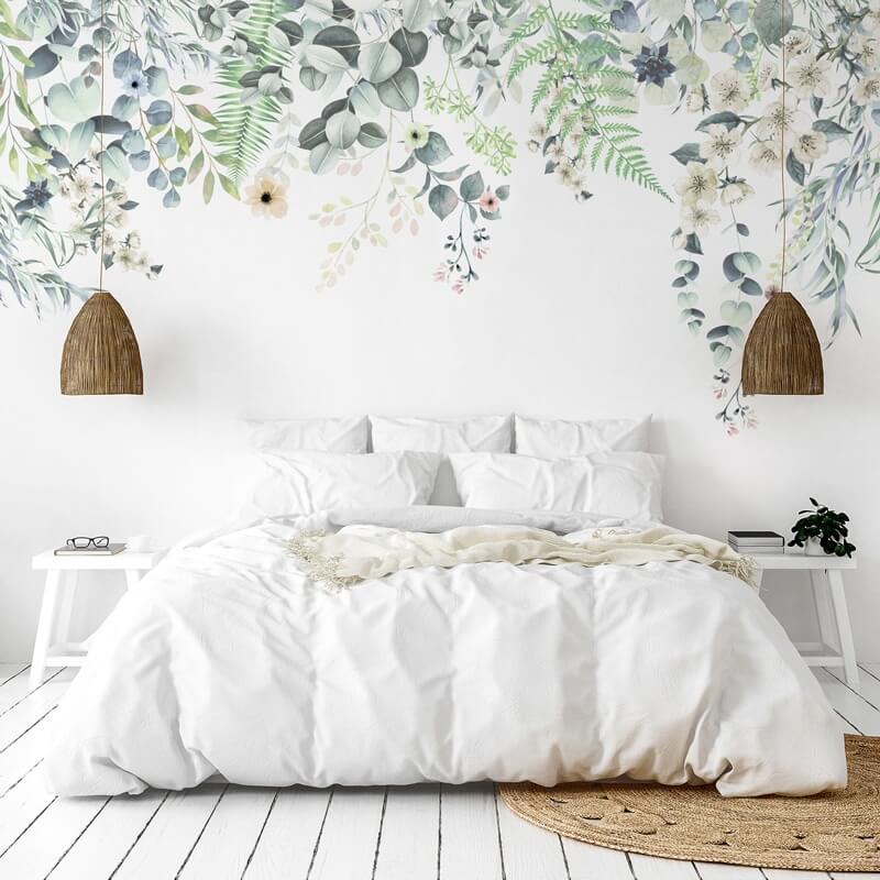 Papier peint panoramique floral pour chambre