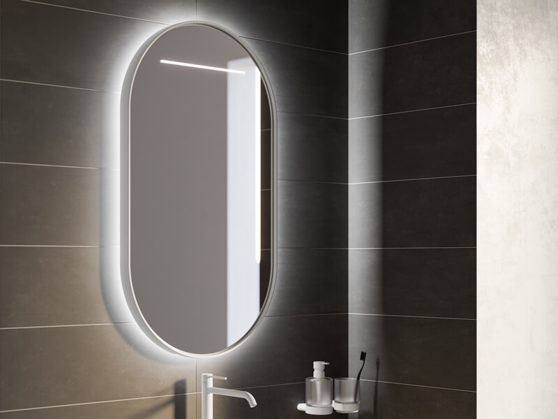 Le miroir de salle de bain éclairé de la marque Inda à retrouvez chez Wendel