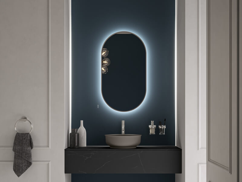 Miroir de salle de bain minimaliste sans cadre